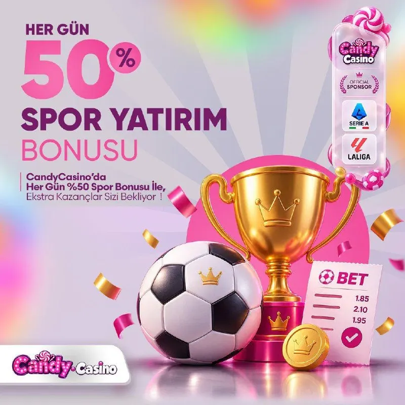 Candy Casino Telegram: 🚀 BONUSLA BAŞLA, HEYECANI KATLA! 🏆 Her gün geçerli %50 Spor Yatırım Bonusu ile…