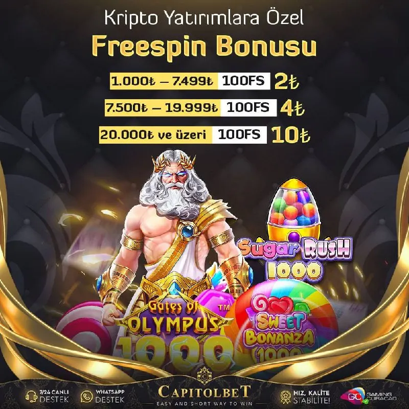 Capitolbet Telegram: 🏆 #CapitolBet'te Bonusların Sonu Gelmiyor ⁉️ ✨ Kripto Yatırımlara Özel Freespin…