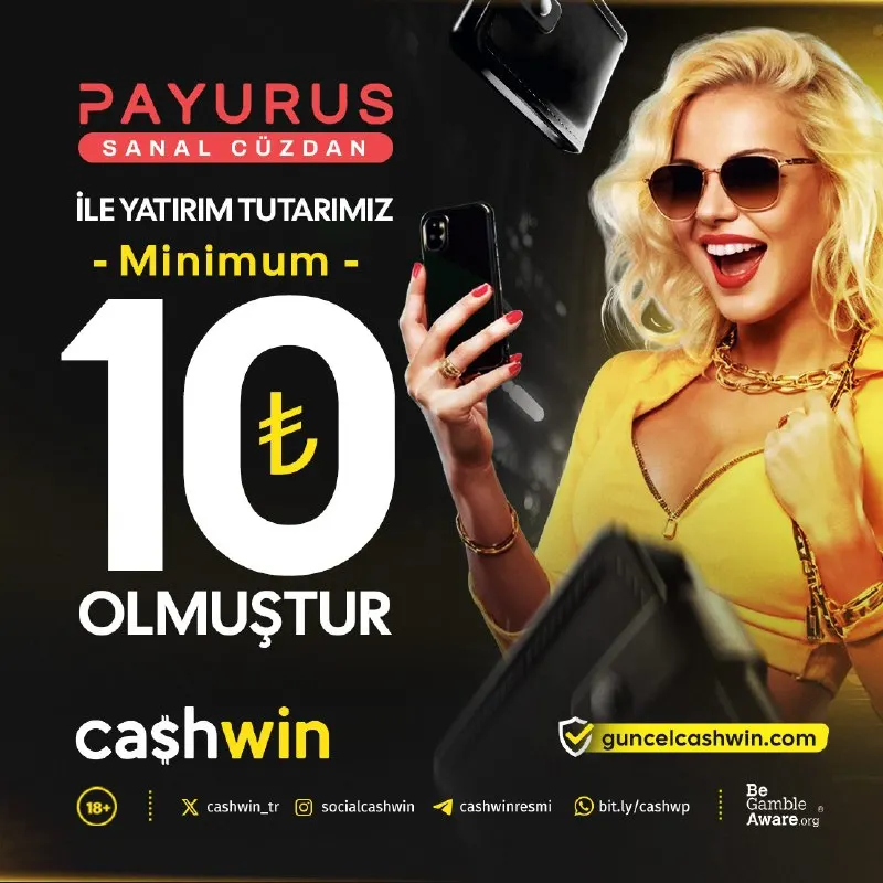 Cashwin Telegram: 🎰🎲🎯🎮🪧📨💌📬 💵 PAYURUS Sanal Cüzdan ile Minimum 10TL YATIRIM! 💵 🎰 Cashwin’de her…