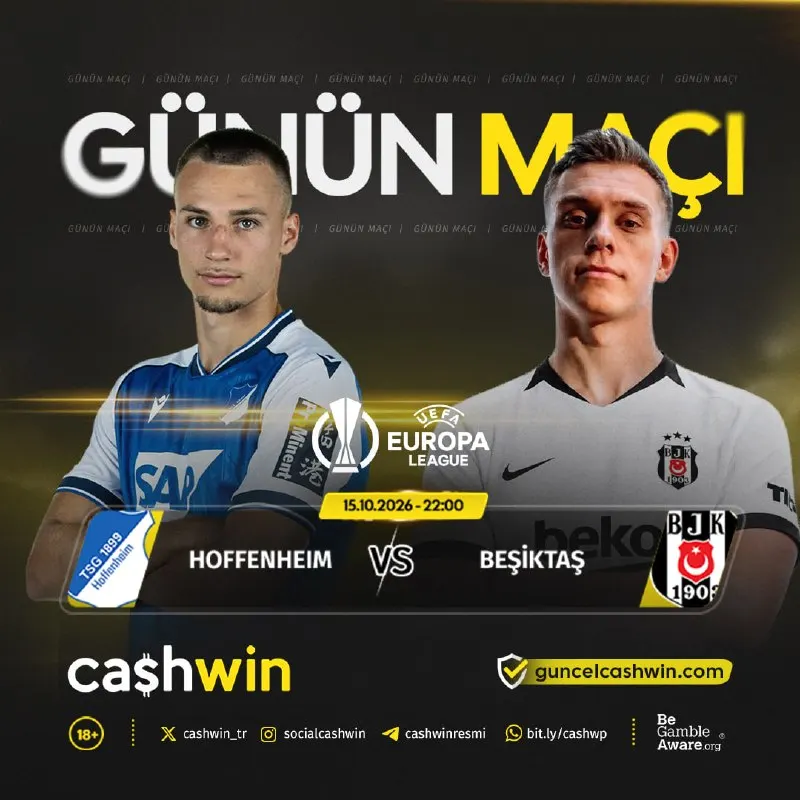 Cashwin Telegram: 🎰🎲🎯🎮🔊🔉📣📢 🧡 🇪🇺 UEFA Avrupa Ligi Heyecanı Cashwin'de! 🏆 🇩🇪 Hoffenheim 🔤 Beşiktaş…