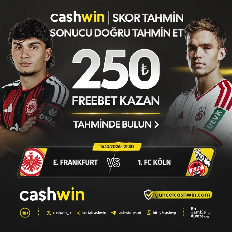 Cashwin Telegram: 🎰🎲🎯🎮0️⃣1️⃣2️⃣3️⃣ 🇩🇪 E. Frankfurt [❓] 🔤 [❔] 1. FC Köln 🇩🇪 ⚽️ Müsabakaya…