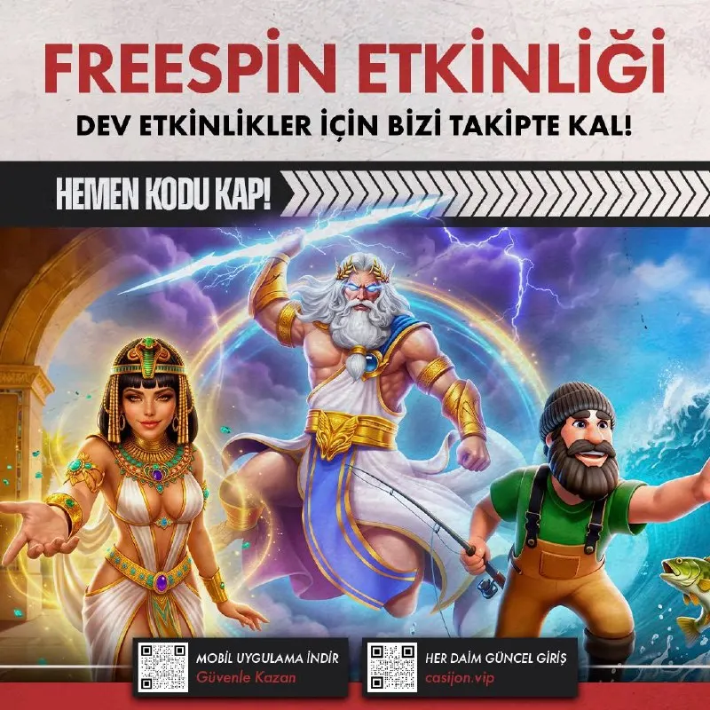 Casijon Telegram: 🎁 DEV FREESPİN KODU AKTİF! 🔥 KOD: casijondakazanmayabasla 💸 Birbirinden özel…
