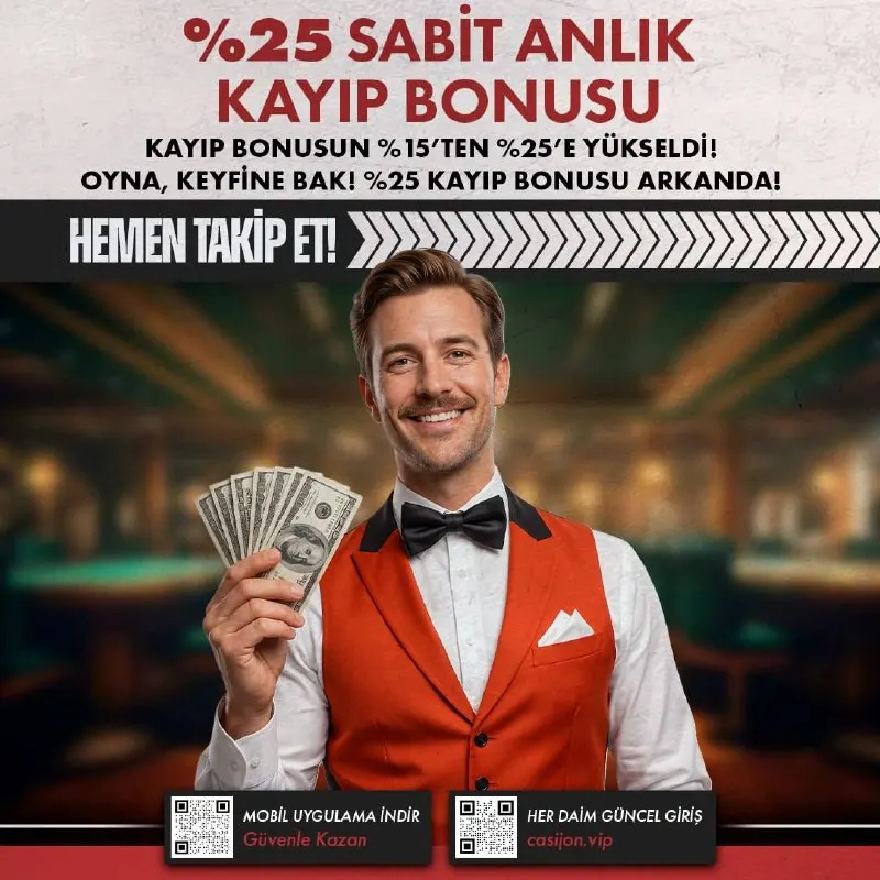 Casijon Telegram: 🔑 CASİJON’DA ❎🔢🔢 SABİT ANLIK KAYIP BONUSU! 💸 Anlık kayıp bonusun %15’ten %25’e…