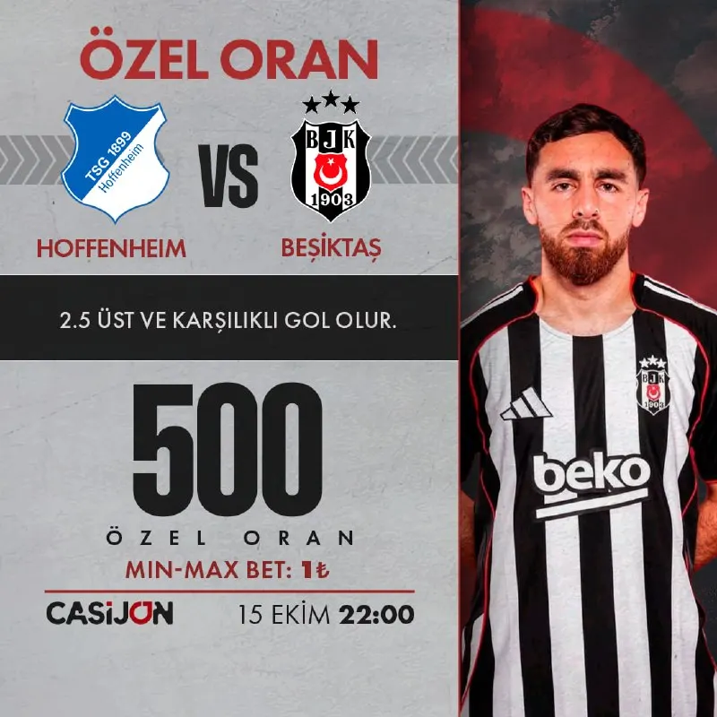 Casijon Telegram: 🔑 JON ÖZEL ORAN AKTİF! ➡️ 2.5 ÜST VE KARŞILIKLI GOL OLUR 🚨Özel oran kotası…