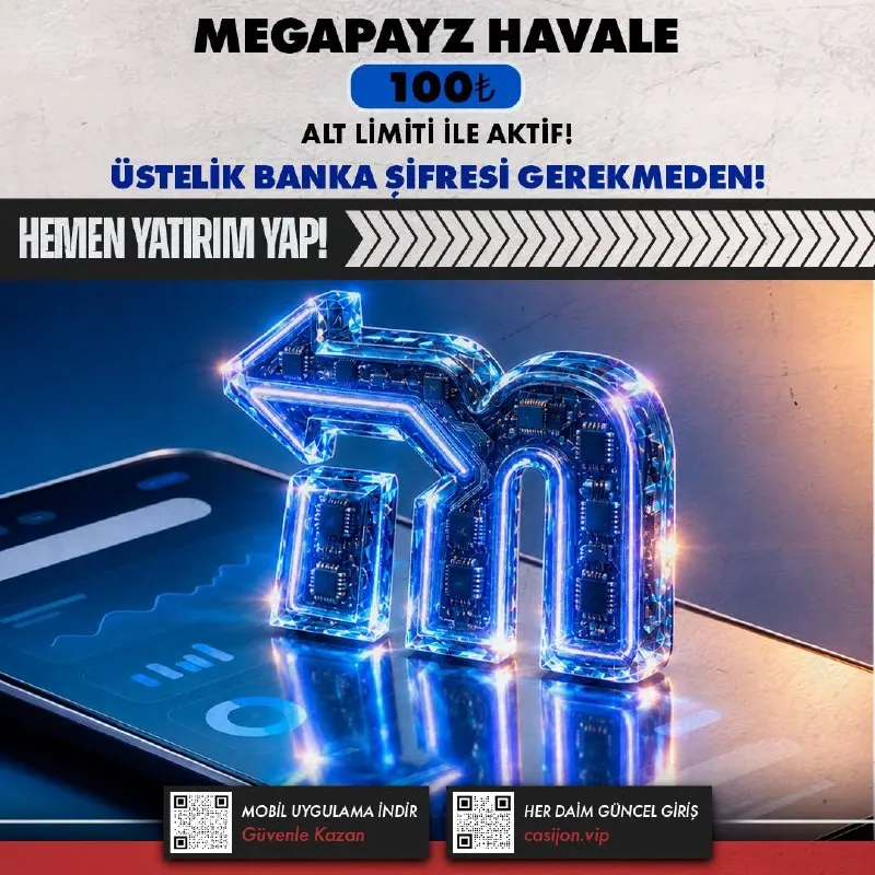 Casijon Telegram: 💳 MEGAPAYZ HAVALE İLE 🔢🔢🔢💸 YATIRIM İMKANI CASİJON'DA! 💸 Sorunsuz ve güvenli…