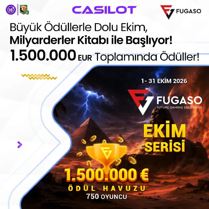 Casilot Telegram: 🎰 Fugaso Milyarderler Kitabı Ekim Turnuvası Casilot'ta devam ediyor! 💲 Toplam…