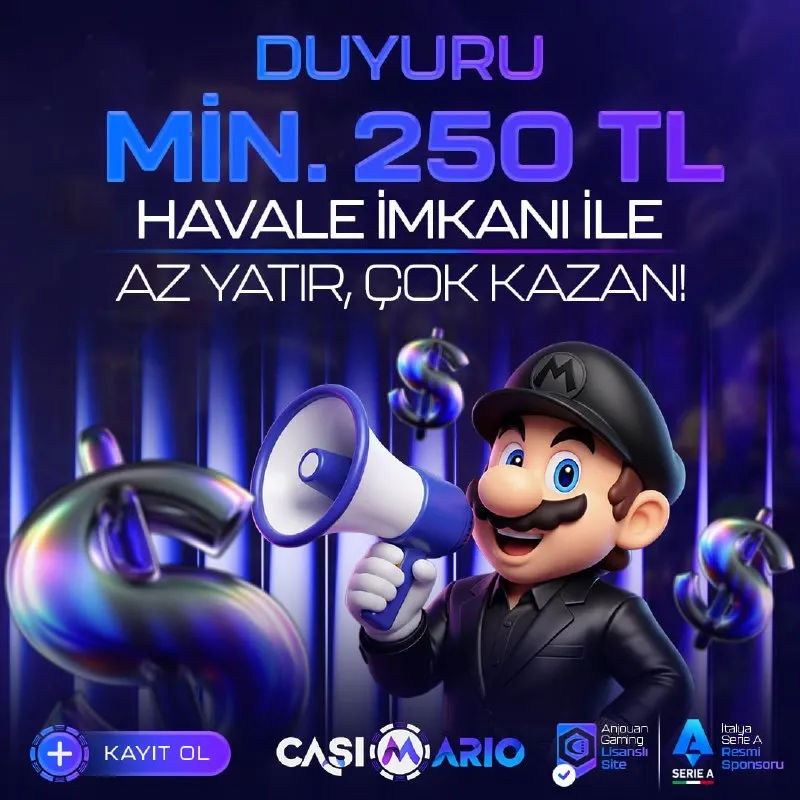 Casimario Telegram: 🫥🫥🫥🫥'da 🔣 Minimum 🎰 2️⃣5️⃣0️⃣₺ Havale İmkanı 🎰🔣 ❣️Az Yatır Çok Kazan #Casimario…