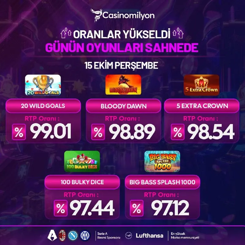Casino Milyon Telegram: ⚡️⚡️⚡️⚡️⚡️⚡️ ⚡️⚡️⚡️⚡️⚡️⚡️ 🌟GÜNÜN YÜKSEK ORANLI OYUNLARI 🤩CasinoMilyon'da Yüksek…