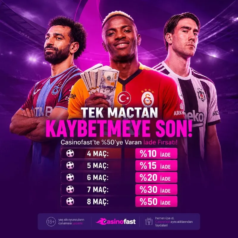 Casinofast Telegram: ⚽️Tek Maç Yüzünden Kaybetmek Yok! Casinofast'te %50 İade Seni Bekliyor!…
