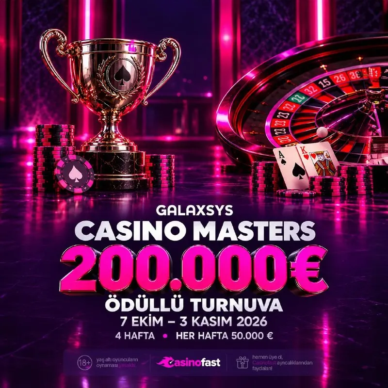 Casinofast Telegram: 🏆 GALAXSYS CASINO MASTER TURNUVASI 💵Ödül Havuzu: Toplam €200.000 (€50.000'lık 4…