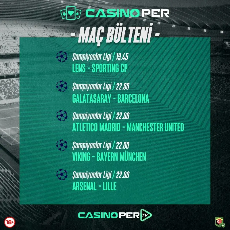 Casinoper Telegram: 🏆 Şampiyonlar Ligi heyecanı kaldığı yerden devam ediyor! Sarı-Kırmızılılar…