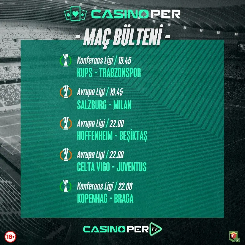 Casinoper Telegram: 🇪🇺⚒ Avrupa kupalarındaki temsilcilerimiz Beşiktaş ve Trabzonspor sahaya…