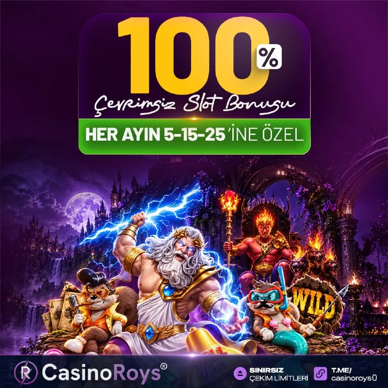 CasinoRoys Telegram: 👑 Her Ayın 5-15-25'inde Yapılacak Yatırımlara %100 Çevrimsiz Slot Yatırım…