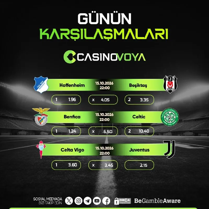 CasinoVoya Telegram: ⚽️ AVRUPA'DA DEV GECE, KAZANÇ HEYECANI TAVANDA! Casinovoya ekranlarında bu…