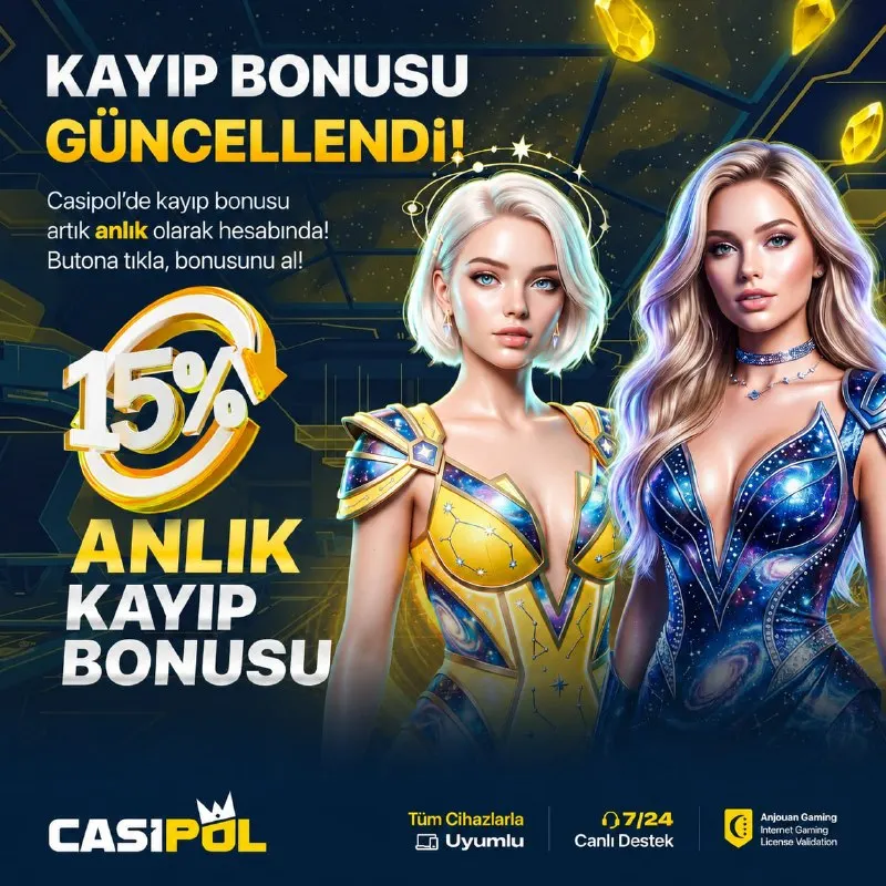 Casipol Telegram: 👑 KAYIP BONUSU GÜNCELLENDİ! 👑 👑 %15’E KADAR 50.000TL ANLIK KAYIP BONUSU! 👑 💰…