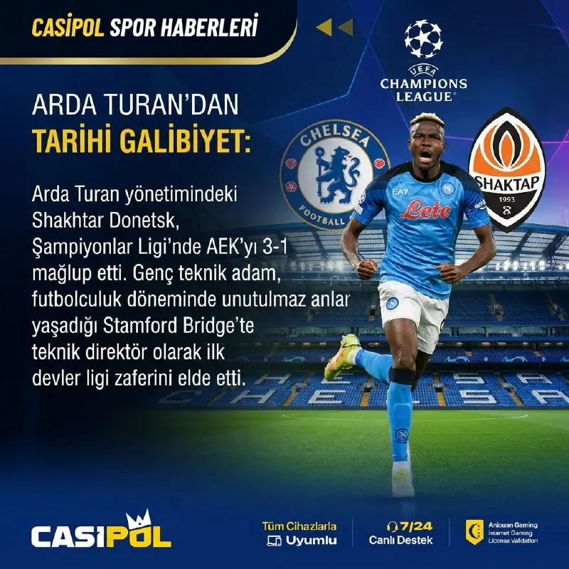 Casipol Telegram: 👑👑👑👑👑 👑 #Casipol Haber Hattı! 👑 📌 "ARDA TURAN'DAN TARİHİ GALİBİYET: Arda Turan…