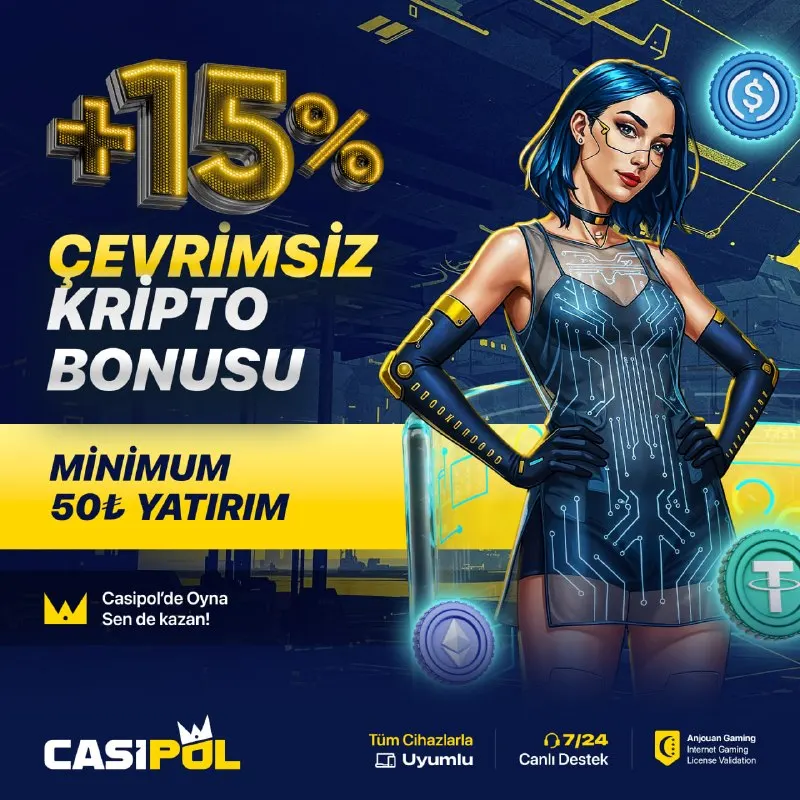 Casipol Telegram: 👑👑👑👑👑 💵 50₺ İLE %15 ÇEVRİMSİZ KRİPTO BONUSU 💵 💰 Kripto ile yapacağınız her…