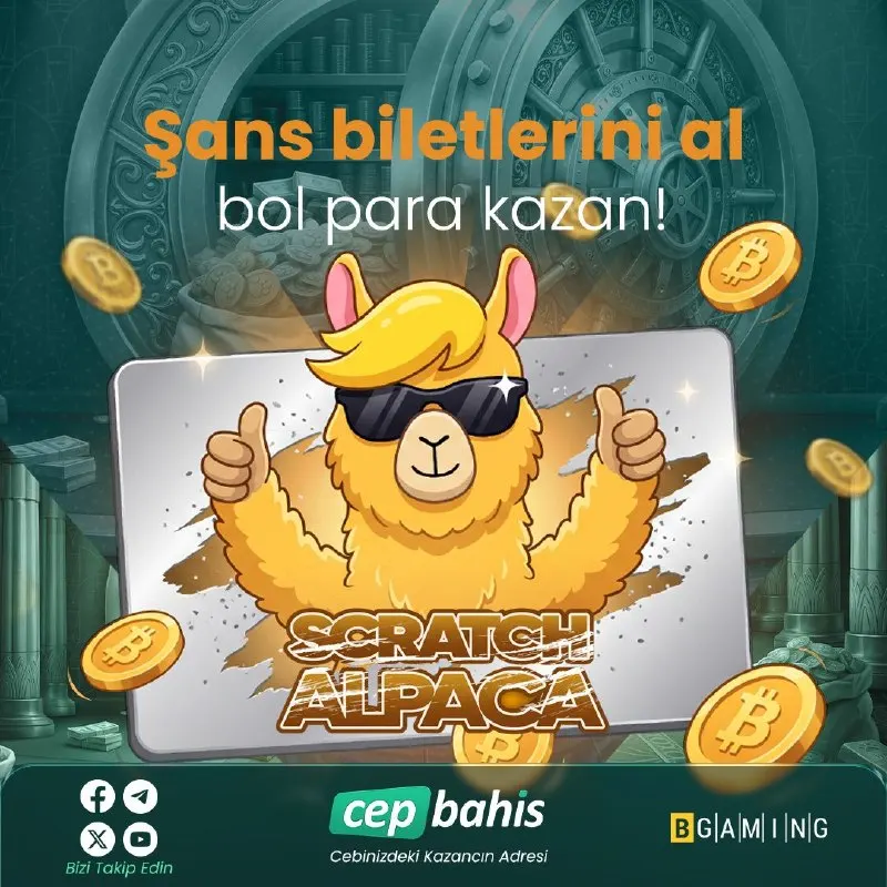 Cepbahis Telegram: 🎰 Cepbahis’te eğlenceli casino oyunu Scratch Alpaca’yı deneyimle! 💎 Kazı…
