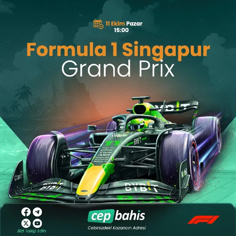 Cepbahis Telegram: 🏎 Singapur'da hız ve heyecan! 🔥 🏁 Formula 1 Singapur Grand Prix’si bugün saat…