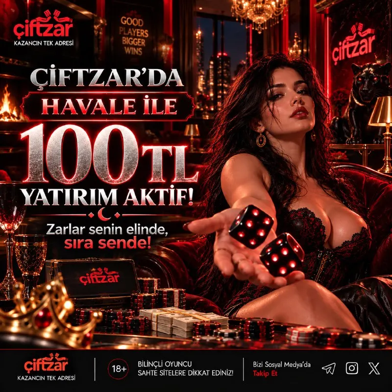 Çiftzar Telegram: 💕 🔢🔢🔢 🅰️🅰️💕 🤑 ÇiftZar’da Havale ile 100 TL yatırım aktif! 🔥Şansını erteleme…