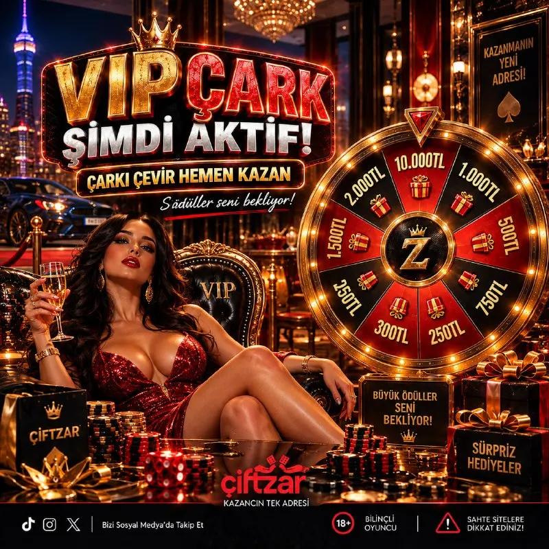 Çiftzar Telegram: 📱 VIP ÇARKIFELEK AKTİF! BÜYÜK ÖDÜLLER SAHİPLERİNİ BEKLİYOR! 🥰 Hazır mısın? VIP…