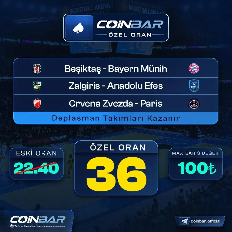 Coinbar Telegram: 😀😃😄😁😆😅 🏀 Özel Oran: 36 / Max Bet: 100₺ 📲 Sms Güvenliği aktif üyelerimiz…