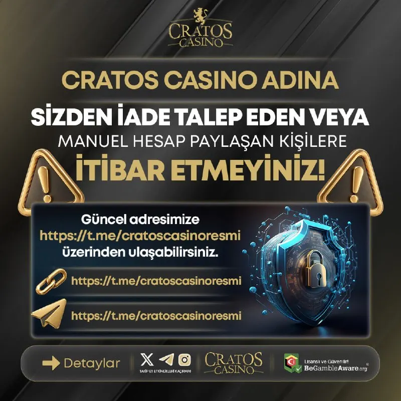 Cratos Casino Telegram: ❕GÜVENLİĞİNİZ İÇİN ÖNEMLİ BİLGİLENDİRME❕ 🚨Değerli Cratos Casino üyeleri,🚨…