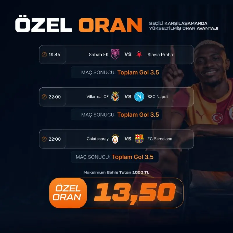 Ebitbet Telegram: Ebitbet'te Özel Oran! Sabah FK - Slavia Praha Maç sonucu - Toplam 3.5 üst…