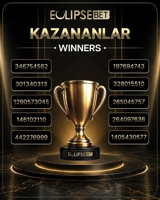 Eclipsebet Telegram: 😄Kazananlarımıza kocaman bir alkış! Mücadeleye katılan herkese teşekkür ederiz…