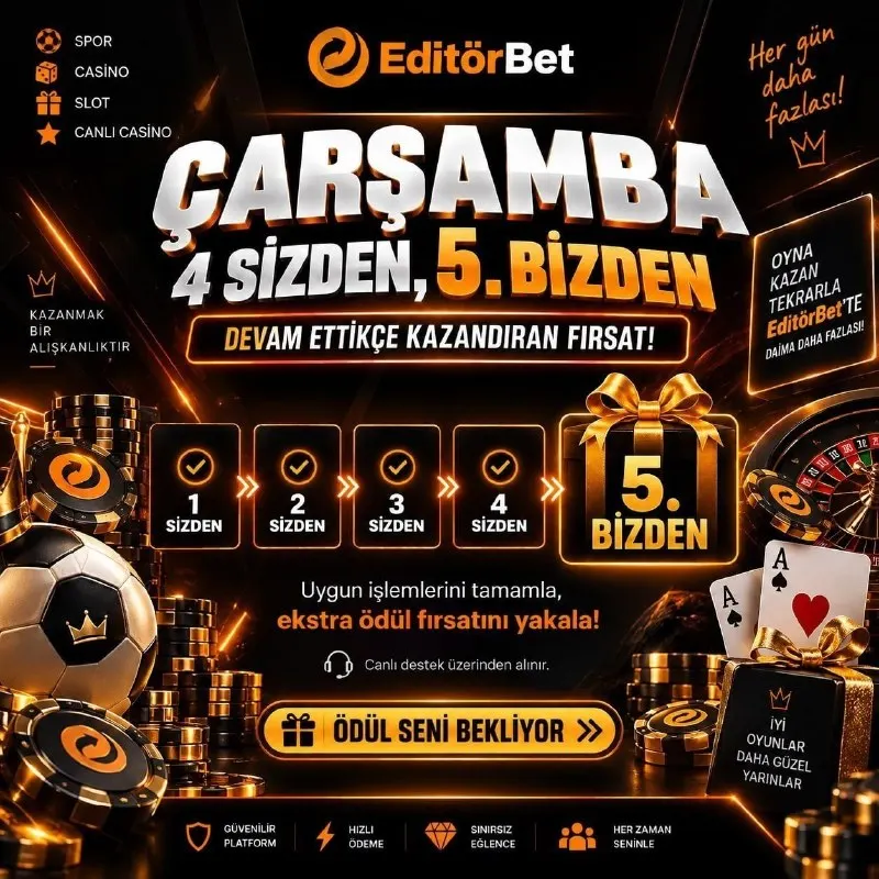 Editörbet Telegram: 🔥 Çarşamba Gününe Özel – 4 YATIRIM SİZDEN, 5. BİZDEN ⚡️Kampanya kapsamında…