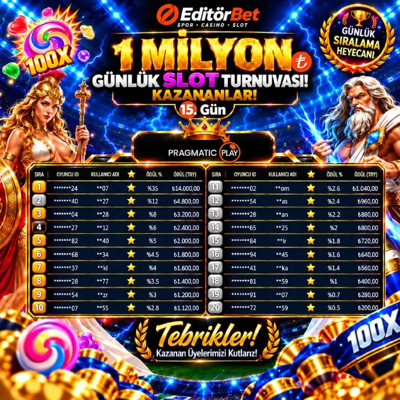 Editörbet Telegram: 🥇GÜNLÜK 1.000.000 TL SLOT TURNUVASINDA ÖDÜL ZAMANI🥇 ❤️ GÜNÜN ZİRVESİNDE OLAN…