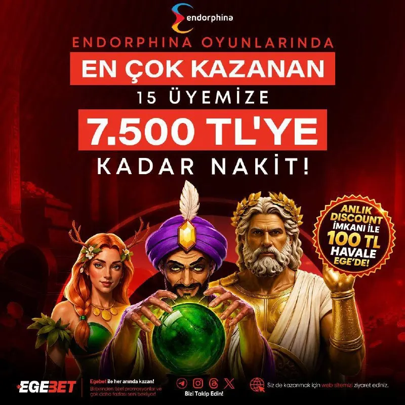 Egebet Telegram: 🔥ENDORPHINA OYUNLARINDA NAKİT HEDİYE! 🔥EGEBET ÜYELERİMİZE ÖZEL ENDORPHINA…