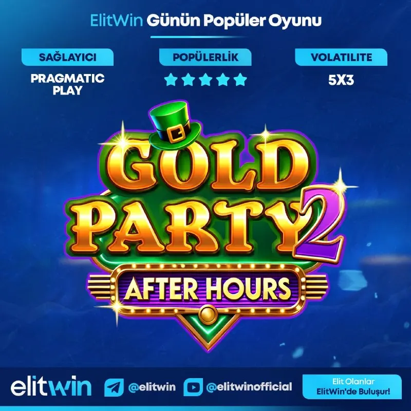 Elitwin Telegram: 💎 ElitWin X Pragmatic Play Kazanç Serisi 🎩 Günün Popüler Oyunu: Gold Party 2 –…