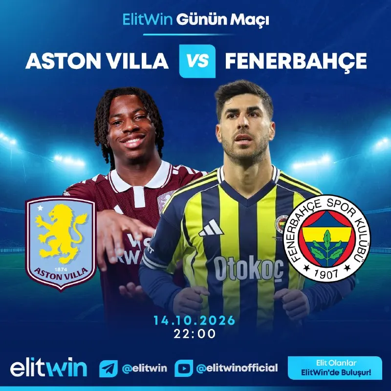 Elitwin Telegram: 💎 ElitWin Günün Maçı ⚽️ Aston Villa – Fenerbahçe 🇹🇷 🇹🇷 Kanarya İngiltere…