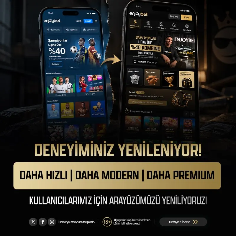 Enjoybet Telegram: 🚀⚠️ ENJOYBET’TE YENİ BİR DÖNEM BAŞLIYOR! 🔔🤕✨ 🔥 Daha hızlı, daha modern, daha…