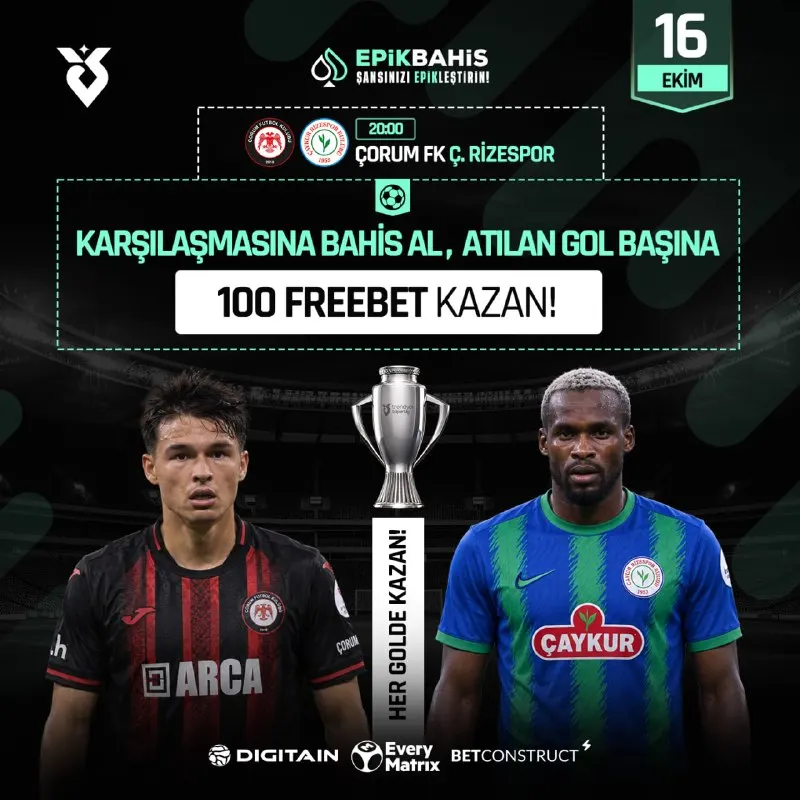 Epikbahis Telegram: 😍😍😍😍😍😍 İLE HEDİYE FREE BET YAĞMURU DEVAM EDİYOR! ⚽️ Çorum FK 🫠 Ç. Rizespor…