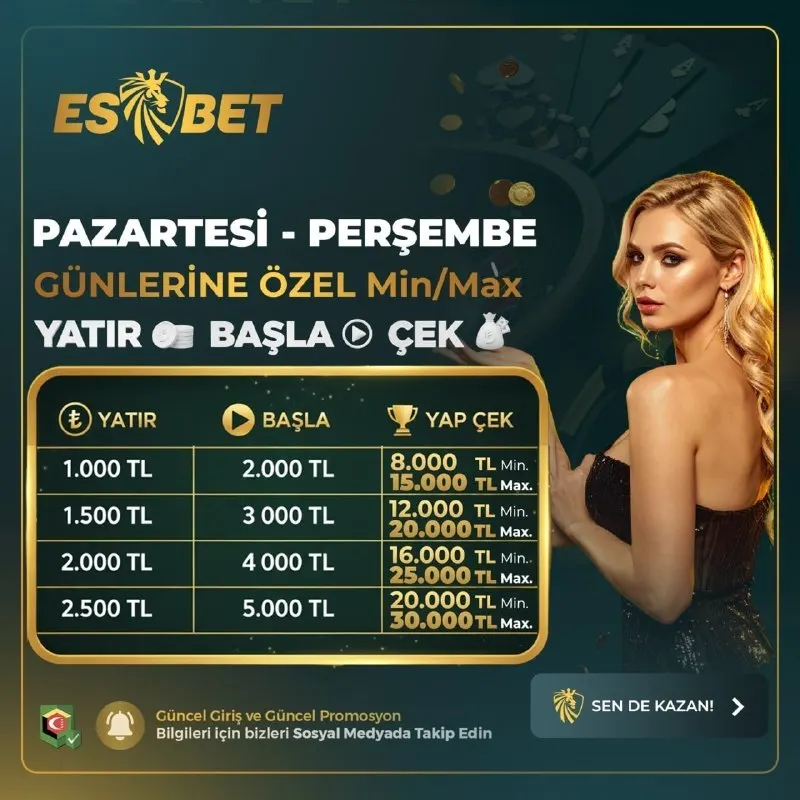 Esbet Telegram: 🎰PAZARTESİ & PERŞEMBE SLOT FIRSATI!🎰 ⚡️SADECE SLOT ALANINDA GEÇERLİ ⚡️HAFTA…