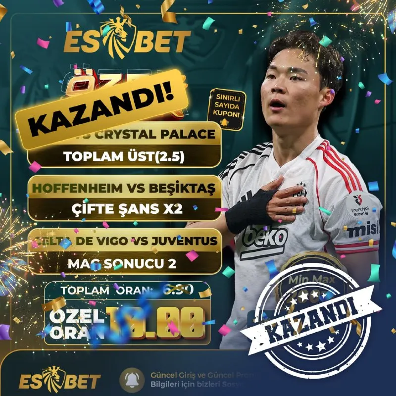 Esbet Telegram: 💥👑 ÖZEL KUPON, GÜZEL SONUÇ! 👑💥 💛 10 ORANLIK ÖZEL ORANIMIZ TUTTU! 💛 🏆🔥…