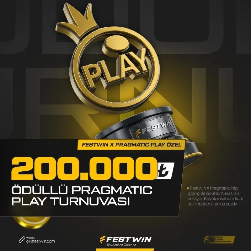 Festwin Telegram: 200.000₺ PRAGMATİC PLAY TURNUVASI! En çok puanı topla 200.000₺ ödül havuzundan…