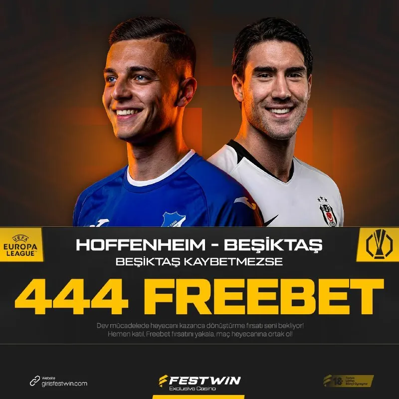 Festwin Telegram: 🦅 Kartal Avrupa 'da 2de 2 Peşinde! 🇩🇪 Hoffenheim 🏟 Beşiktaş 🇹🇷 🎁 Temsilcimiz…
