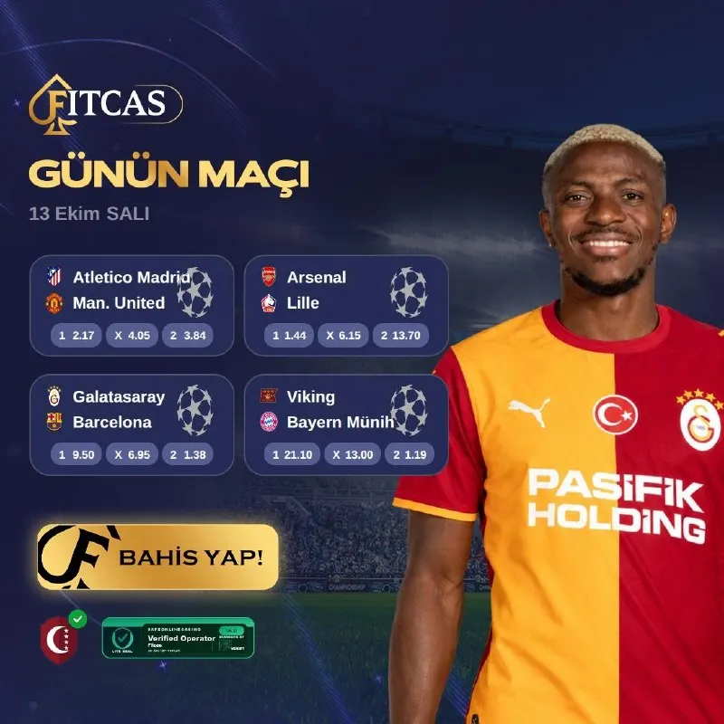 Fitcas Telegram: ⚽️ 13 EKİM SALI • GÜNÜN MAÇLARI ⚽️ ♠️ Günün maçlarıyla, Fitcas sahasına sen de…