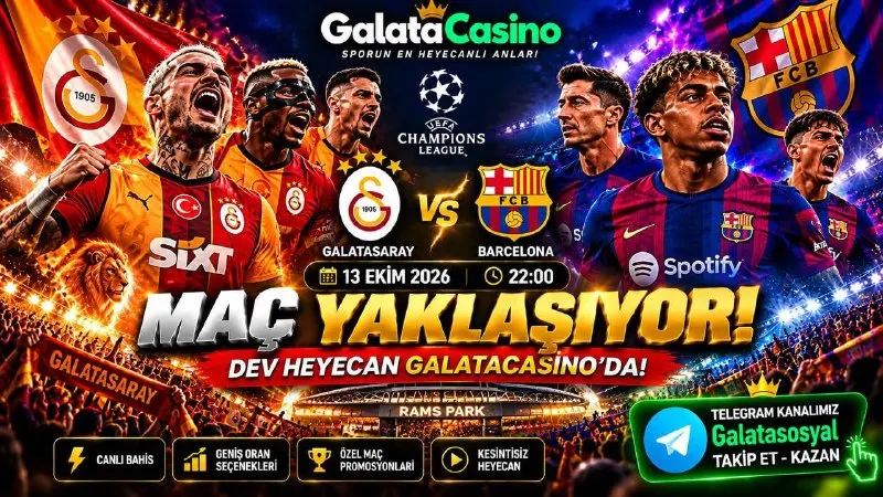 Galata Casino Telegram: 🔥⚽ DEV MAÇ YAKLAŞIYOR! ⚽🔥 🦁 GALATASARAY 🆚 BARCELONA 🔵🔴 🏆 Avrupa futbolunun iki…