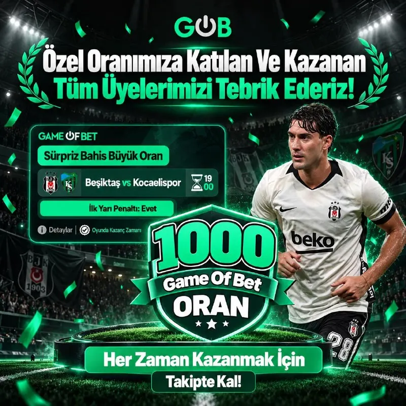 GameOfBet Telegram: 🔥 1000 ÖZEL ORAN TUTTU 🔥 🔥 MİLYONLARCA TL üyelerimizin cebine girdi!…