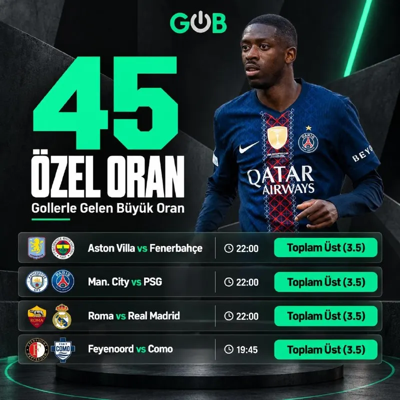 GameOfBet Telegram: ⚡️ ÖZEL ORAN : 45.00 ❕MAKSİMUM BET : 50₺ DİREKT KUPONA GİT ❤️❤️❤️❤️❤️