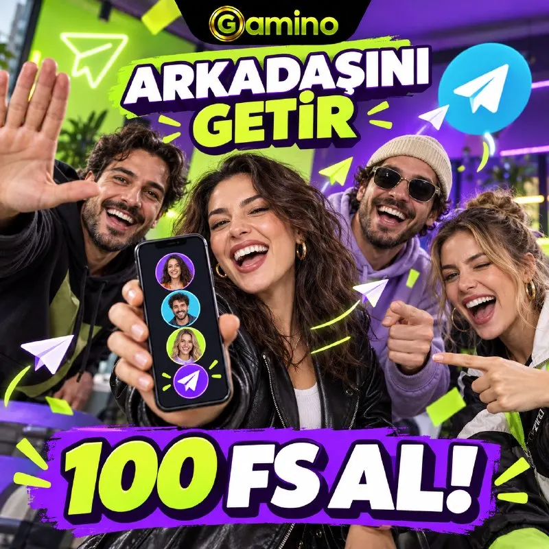 Gamino Telegram: 👥 ARKADAŞINI GETİR, 100 FREE SPIN AL! Arkadaşlarınla gel, Gamino’da eğlenceyi…