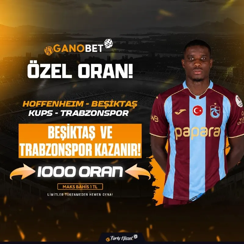 Ganobet Telegram: 🎲🎲🎲🎲🎲🎲🎲🎲🎲🎲 ⚽️ ÖZEL ORAN KOMBİNESİ AKTİF! 🔥 Beşiktaş ve Trabzonspor Kazanır! ⚠️…