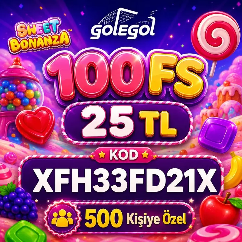 Golegol Telegram: 💲GOLEGOL'de KOD ZAMANI 🍭SWEET BONANZA oyununda 100 FREE SPİN 25 TL bet…