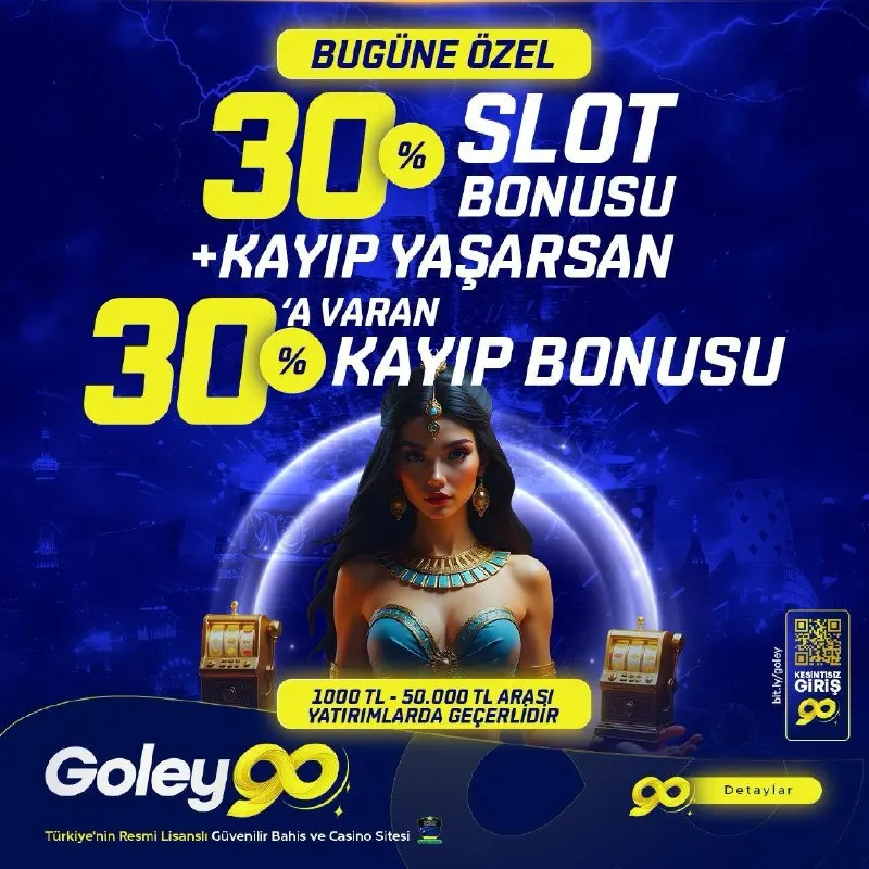 Goley90 Telegram: 🎁 BUGÜNE ÖZEL İKİ KATLI BONUS FTIRSATI! 💰 %30 Slot Bonusu - Her yatırımına…