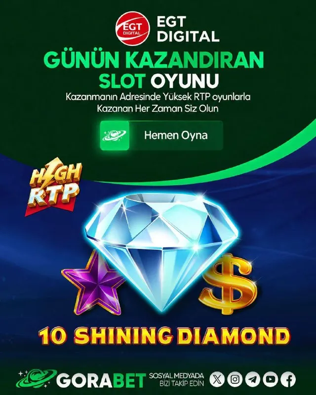 Gorabet Telegram: 💎 GÜNÜN SLOT OYUNU: 10 SHINING DIAMOND! ✨ 😍😍😍😍😍😍😍😍😍😍 💎 Parıltılı mücevherler ve…