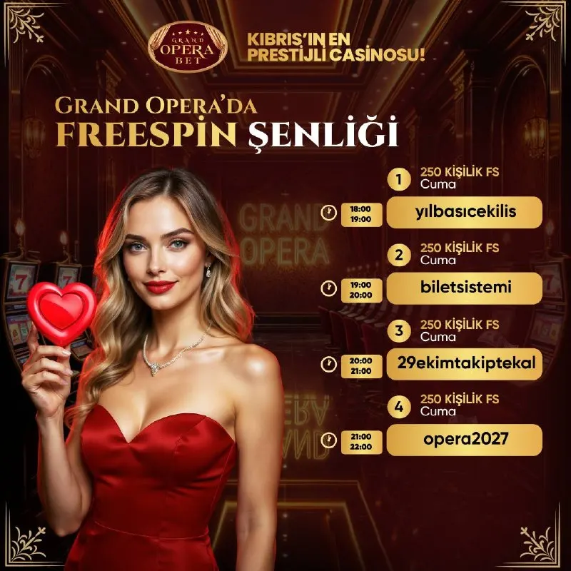 Grand Operabet Telegram: 🔥Free Spin Kodu: opera2027 🔥Kod Sayısı: 250 🍀 FREESPİN Koşulları; 📣 Eklenen…
